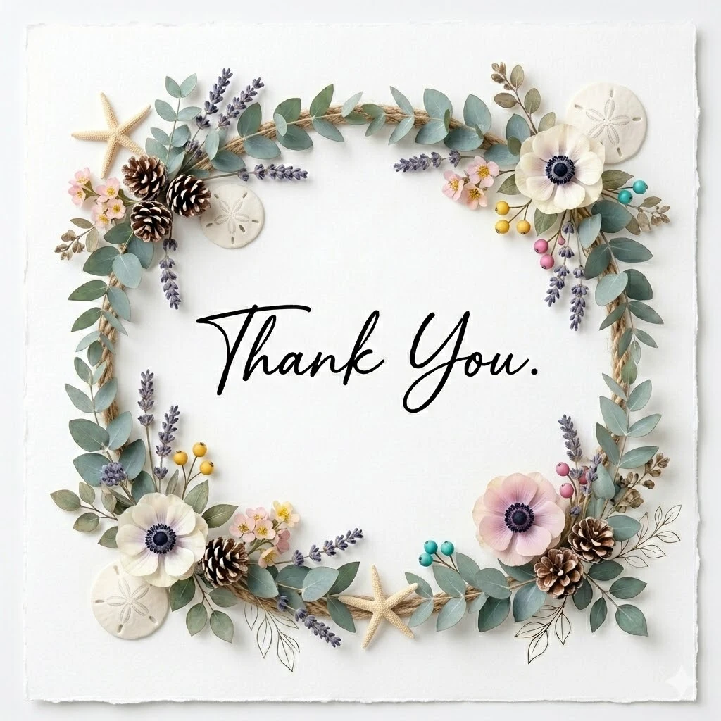 Thank You floral lip balm label design for promotional gifts