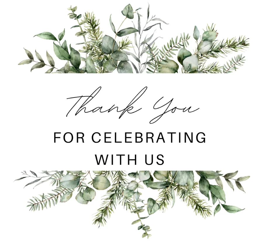 Thank You for Celebrating floral wedding lip balm label design