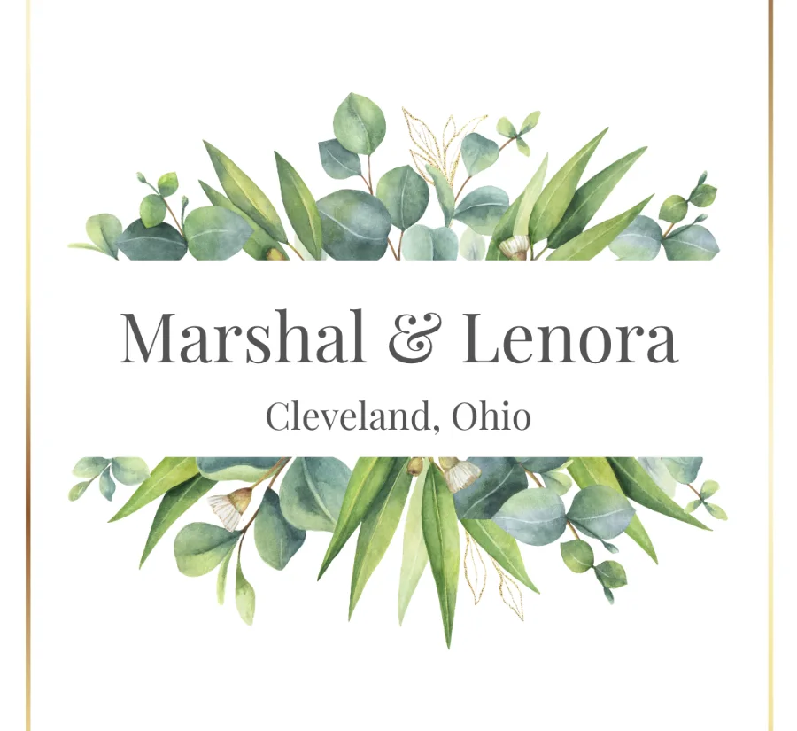 Marshal & Lenora floral wedding lip balm label design