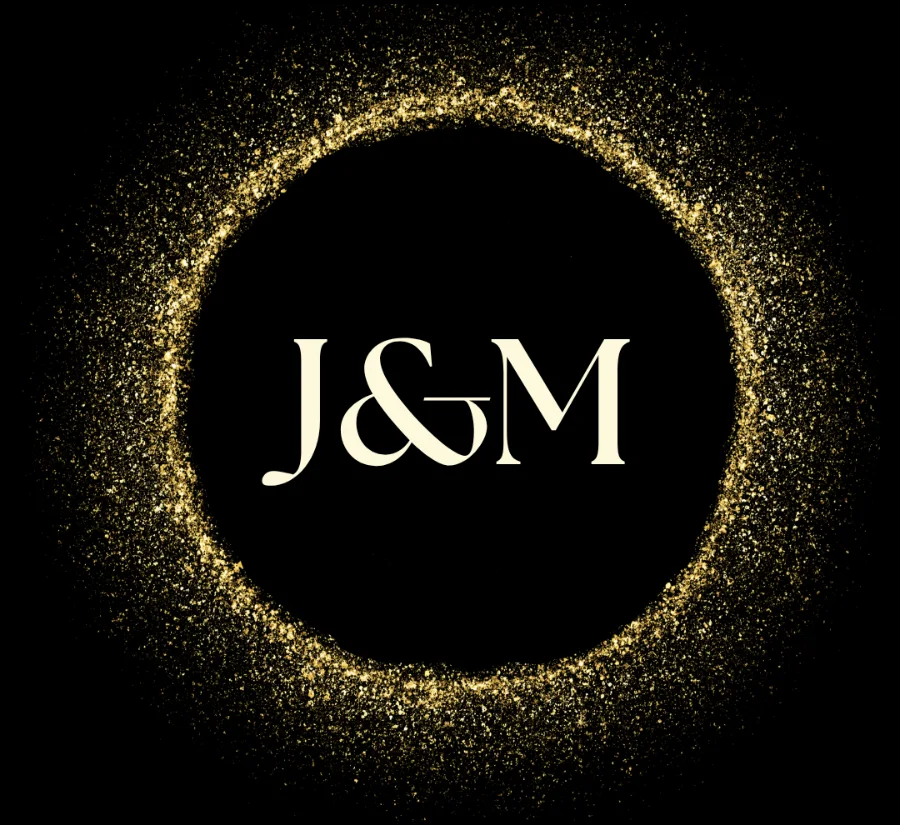J&M glitter wedding lip balm label design