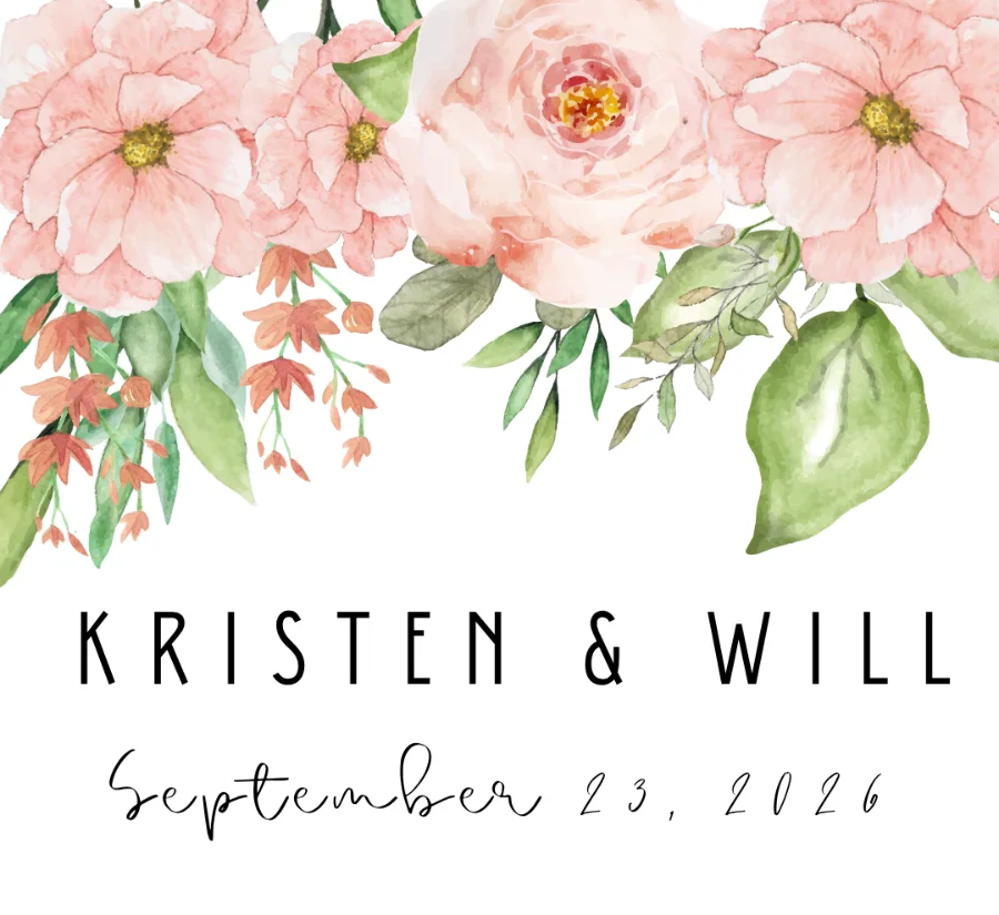 Kristen & Will floral wedding lip balm label design