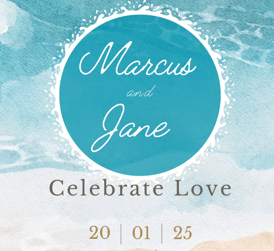 Marcus and Jane — Celebrate Love beach and destination wedding lip balm label design