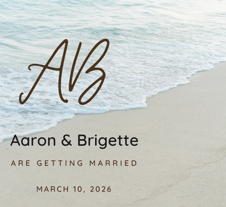 Aaron & Brigette beach and destination wedding lip balm label design