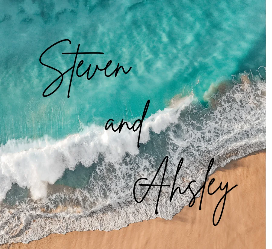 Steven and Ashley beach and destination wedding lip balm label design